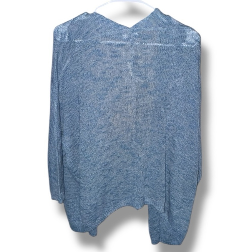 Old Navy NWT Ancient Mariner Blue Slub Knit Open Cardi  3/4 Sleeve Lightweight L - Picture 13 of 16